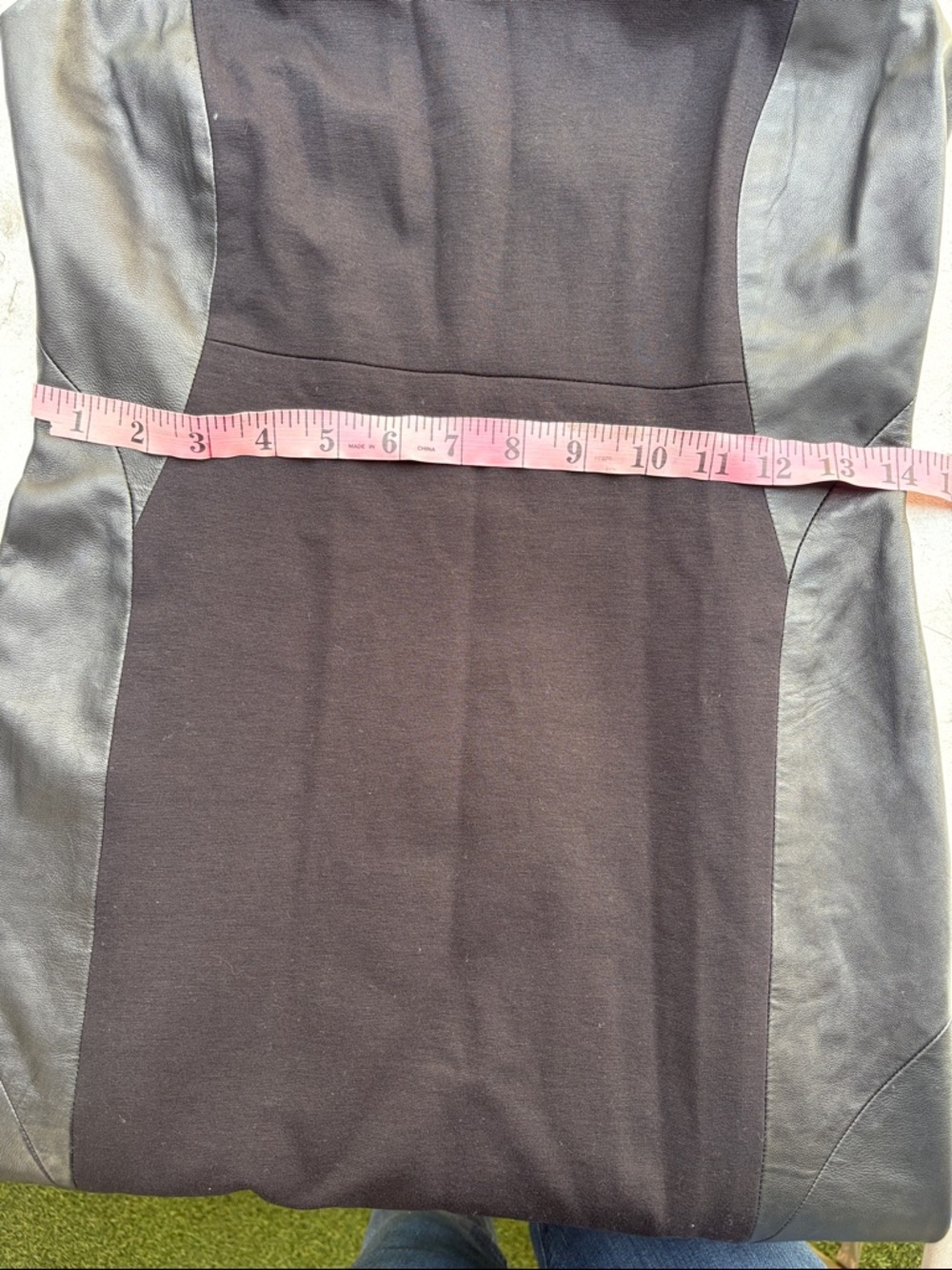 Classiques Entier Black and Dark Gray Faux-Leather Panel Midi Dress - Picture 10 of 10